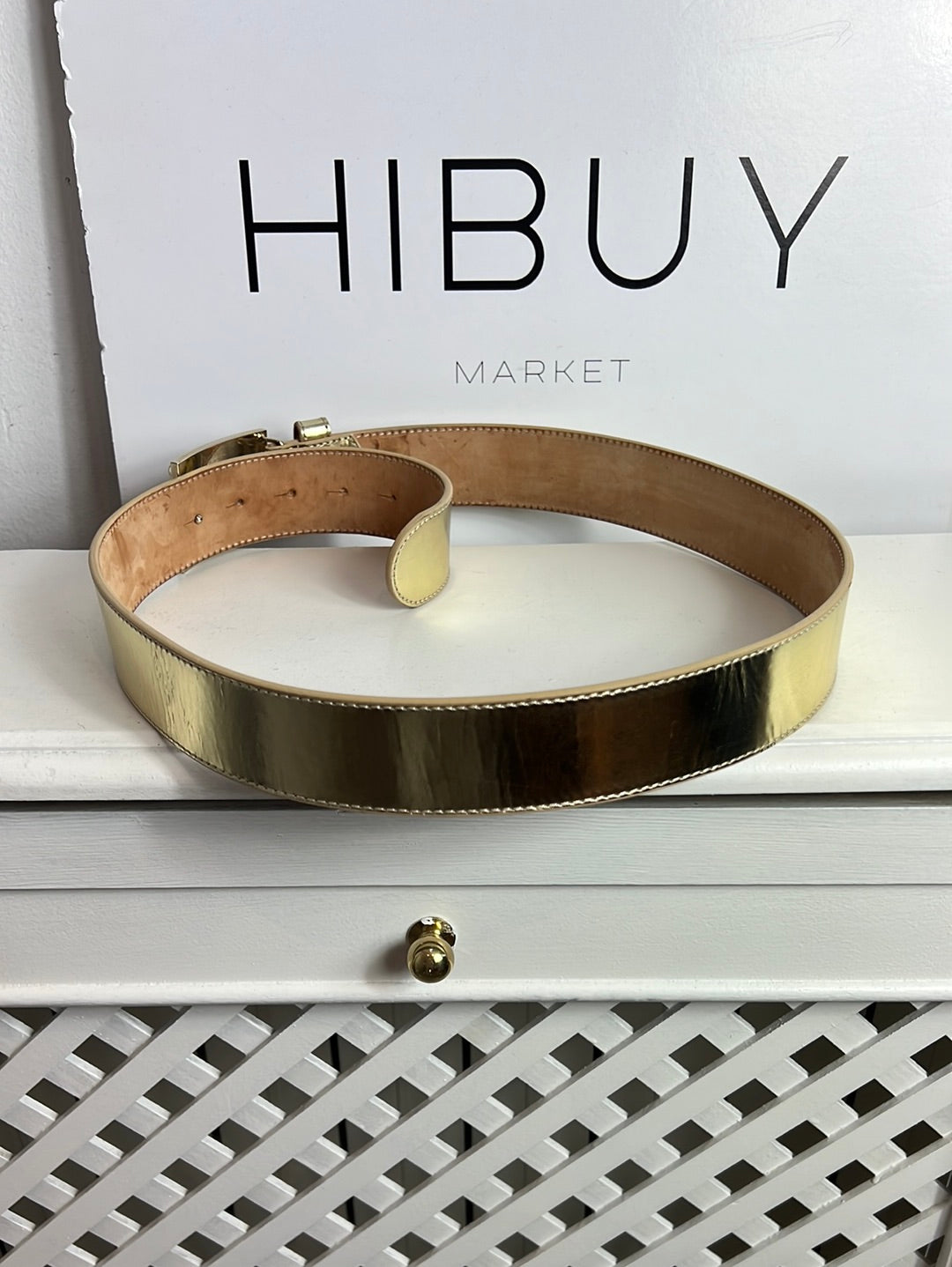 ETRO. Gold belt with rhinestone buckle. 90 cm.