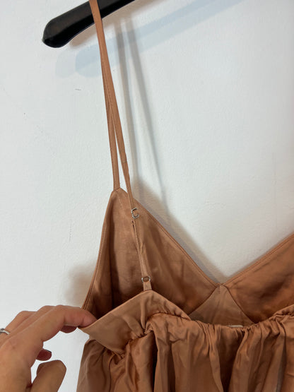 H&amp;M. Nude pink satin dress size 34