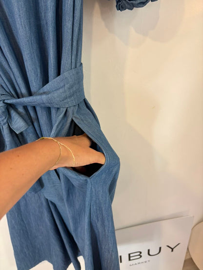 CAMILA ISABEL. Vestido denim ligero cruzado