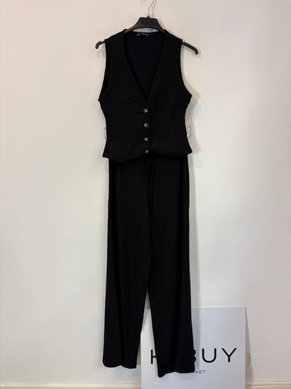 ZARA. Conjunto negro fruncidos. T S