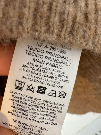 Chaqueta beige jaspeada con lana