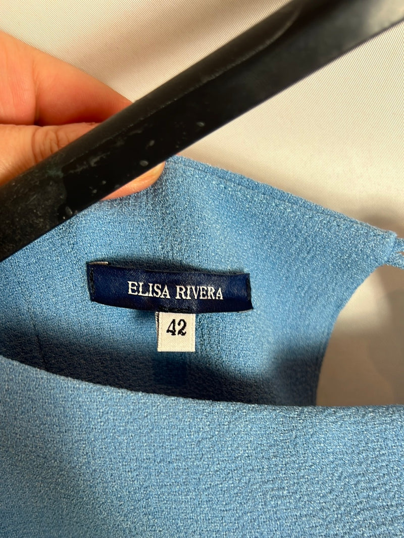 ELISA RIVERA. Vestido midi azul claro. T 42