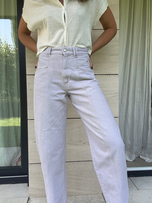 ISABEL MARANT. Denim recto malva claro. T 36