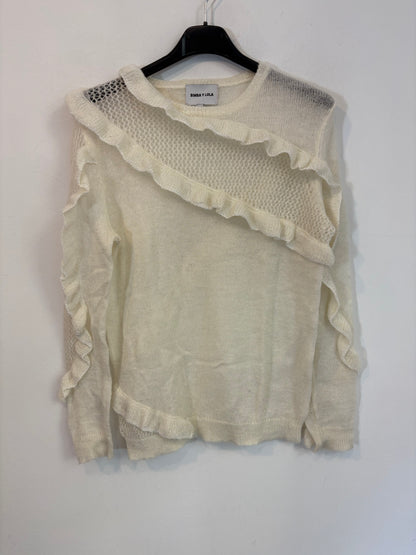 BIMBA Y LOLA. Ecru ruffled sweater. XS