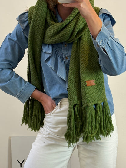 EL CABALLO. Bufanda verde mezcla