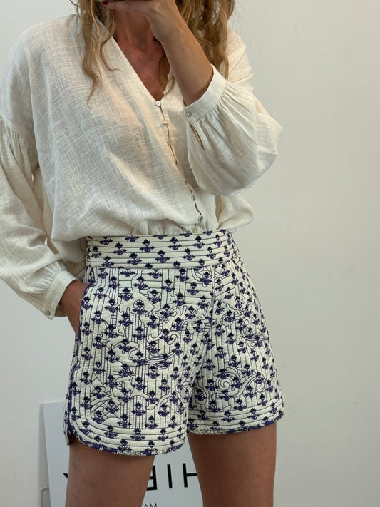 CLAUDIE PIERLOT. Pantalón corto textura estampado