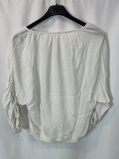 OYSHO. White gathered Ts top