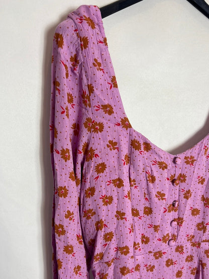 BILLABONG. Vestido malva flores. T S