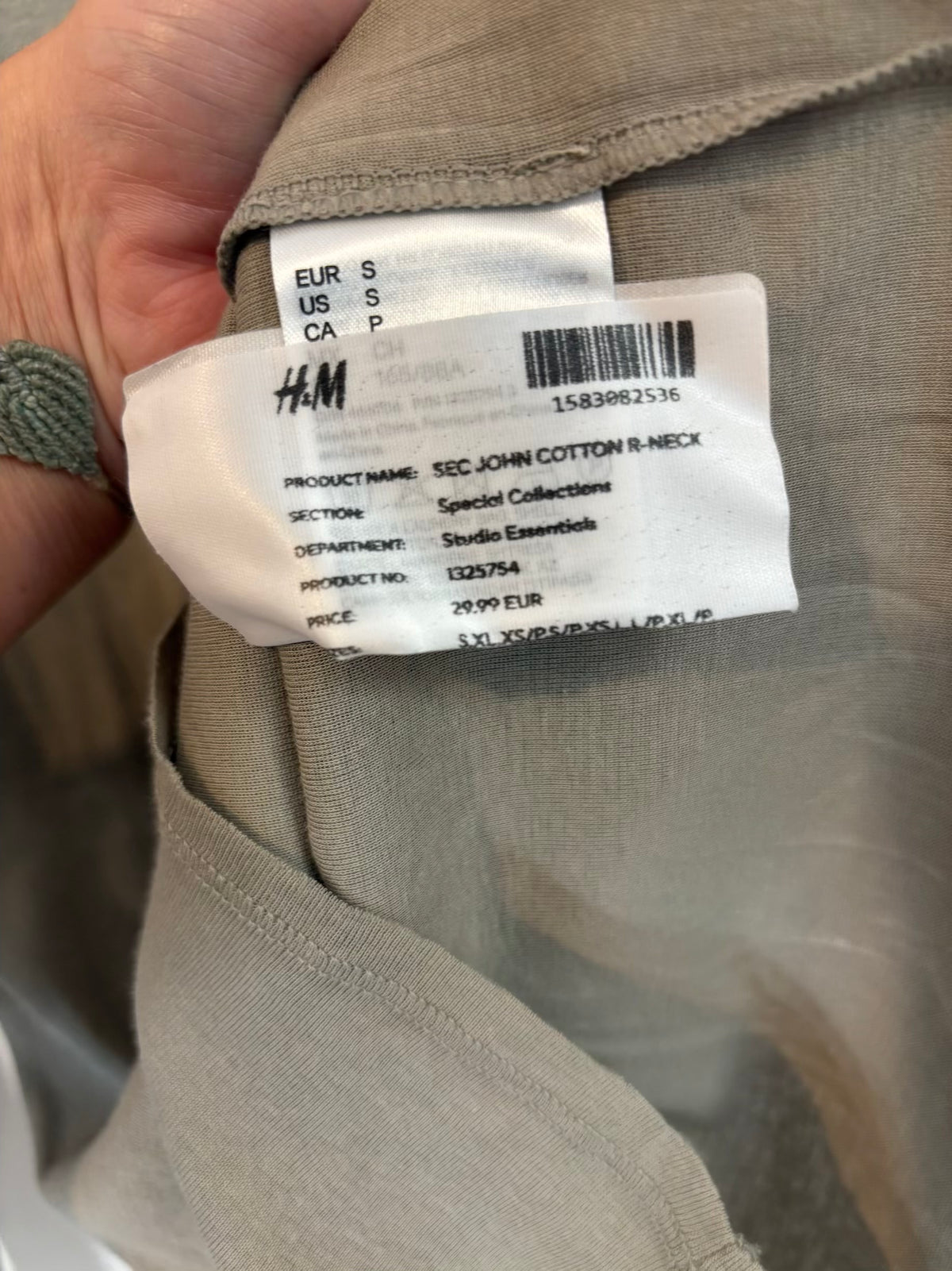 H&M STUDIO. Camiseta manga larga algodón