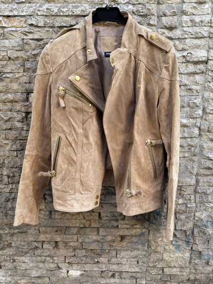 MANGO. Chaqueta piel cremalleras