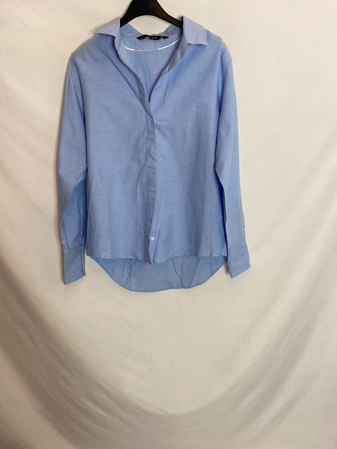 ZARA. Camisa oxford azul T.s