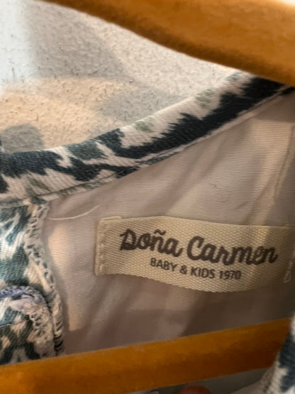 DOÑA CARMEN. Vestido estampado azules. T 8 años
