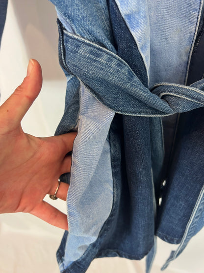 UTERQÜE. Chaqueta denim cinturón T.s