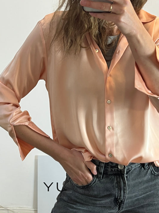 ZARA. Flowy satin blouse. TS