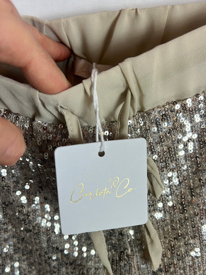 CARLOTA & CO. Pantalón mini lentejuelas fluido. TU (M)