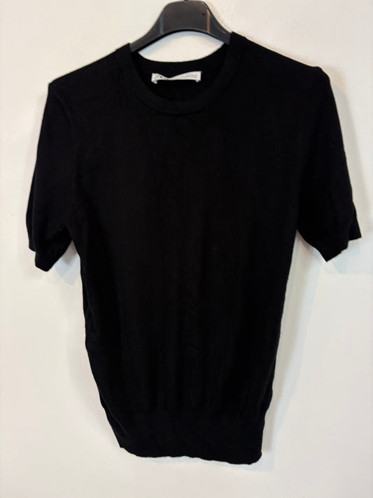 ZARA. Top punto elástico negro. T M