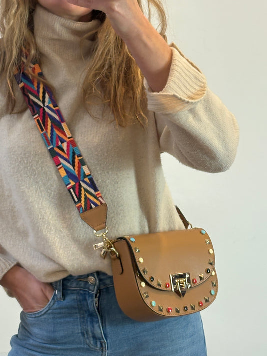 Bolso piel asa multicolor