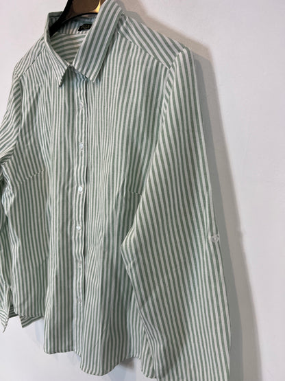 BOTELI. Camisa rayas verdes. T S