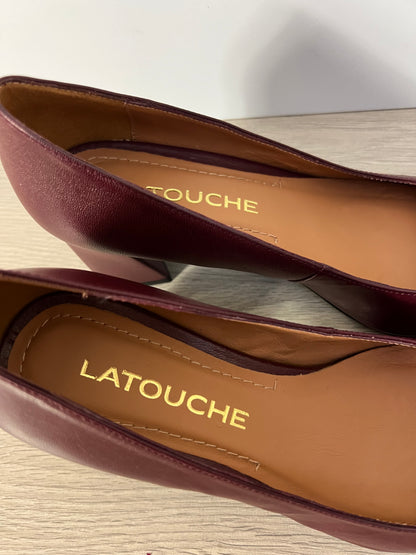 LATOUCHE. Burgundy leather heeled shoe. Size 37