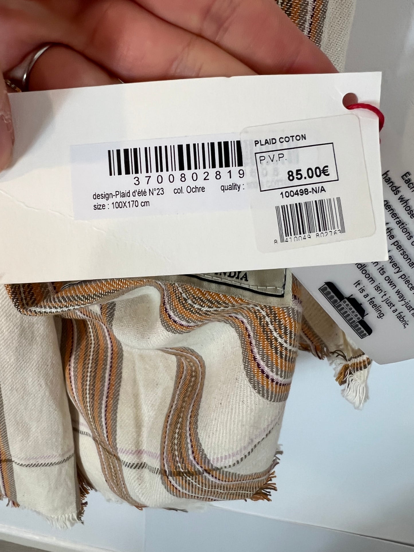 MOISMONT. Striped cotton scarf