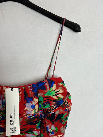 ZARA. Gathered red crop top. TS