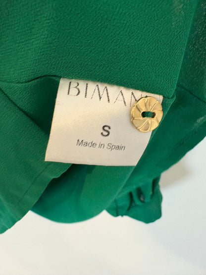 BIMANI. Blusa verde escote