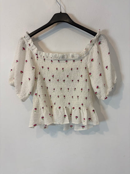 ZARA. Top nido abeja flores