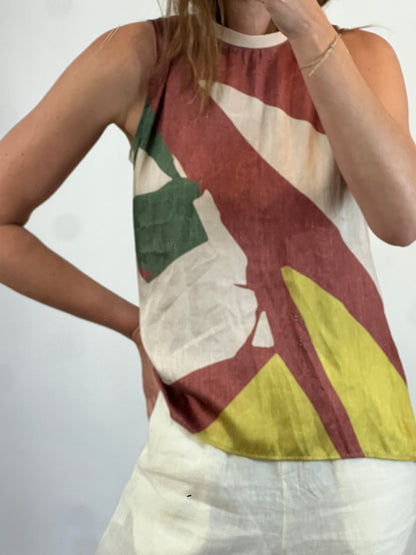 TRUCCO. Top estampado doble textura. T L