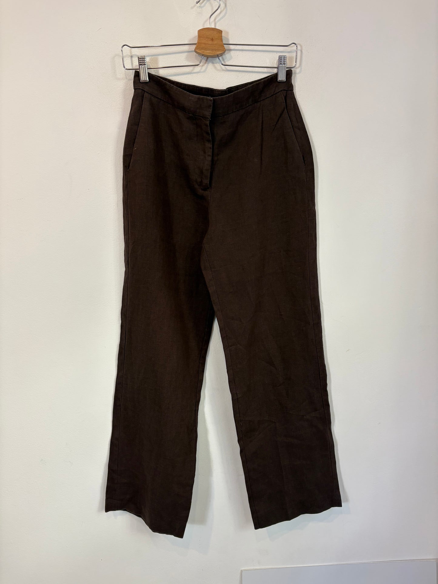 MANGO.  Traje de chaqueta lino marrón