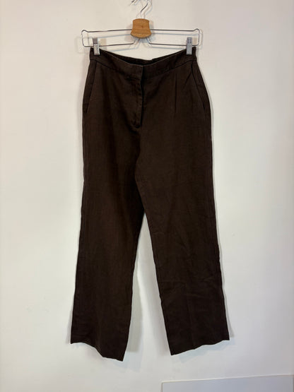 MANGO.  Traje de chaqueta lino marrón