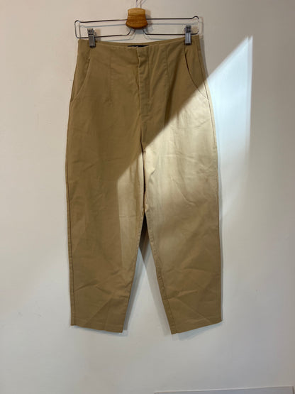 ZARA. Pantalón beige ancho T.m