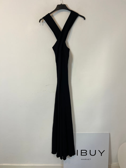 ZARA. Vestido largo canalé negro