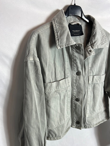PULL&BEAR. Cazadora denim gris T.s