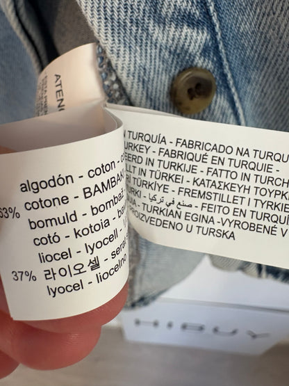 ZARA. Camisa denim manga abullonada