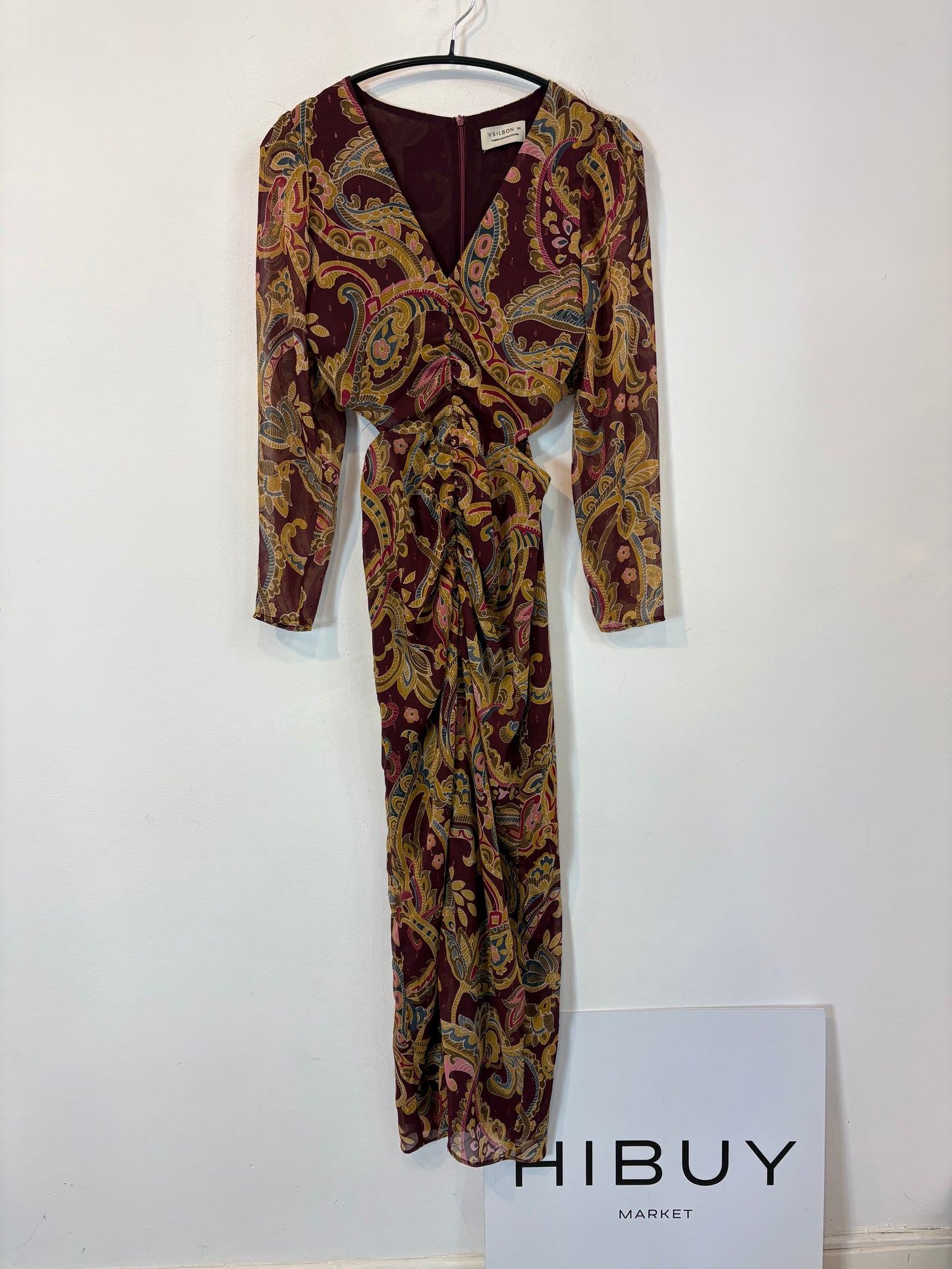 SILBON. Vestido estampado aberturas
