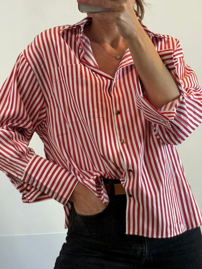 ZARA. Camisa rayas rojas