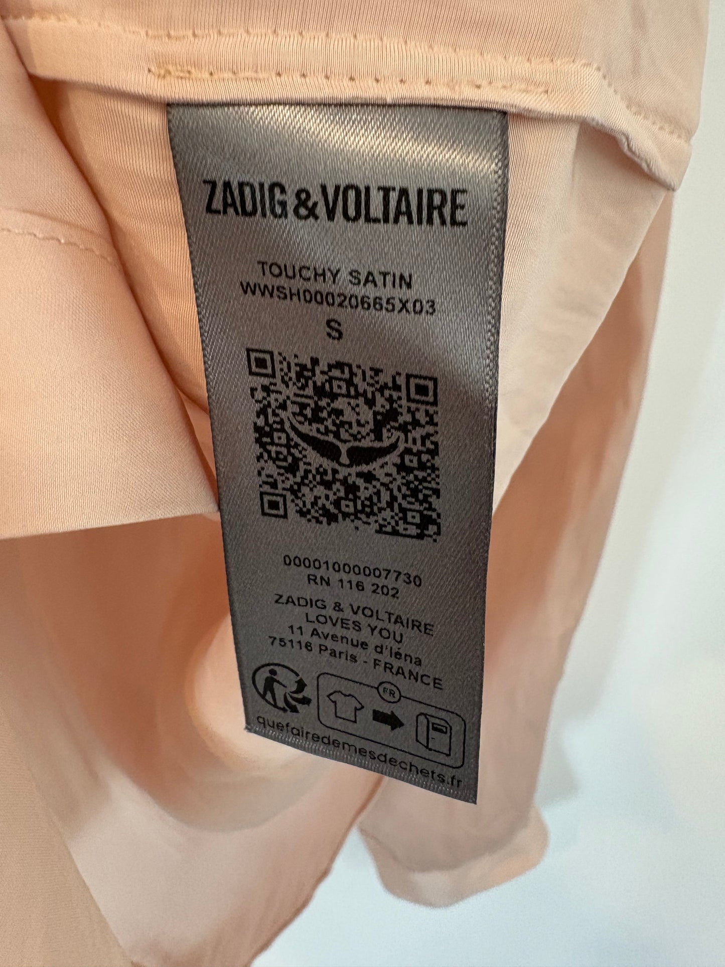 ZADIG & VOLTAIRE. Blusa rosa fluida. T S