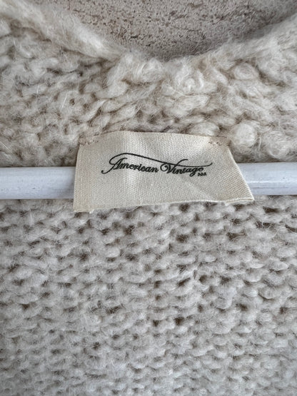 AMERICAN VINTAGE. Cárdigan color crudo con lana. T XS/S