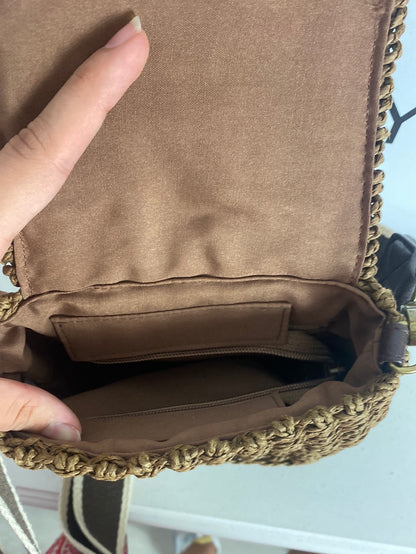 GLOKO. Bolso rafia marrón