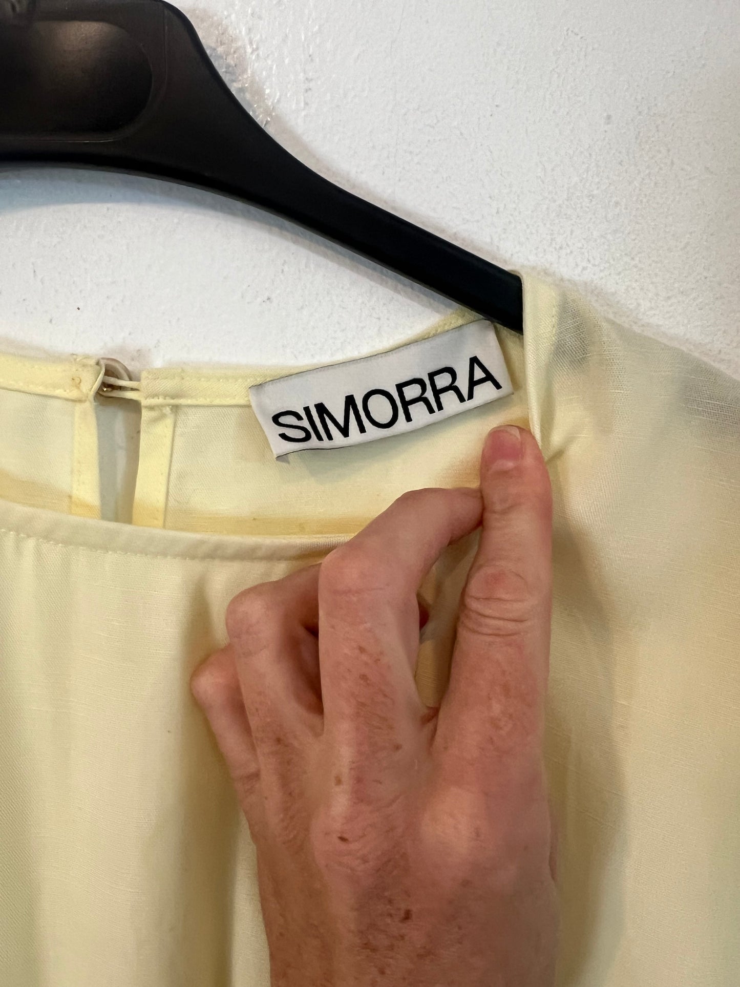 SIMORRA. Vestido amarillo con lino  T.38