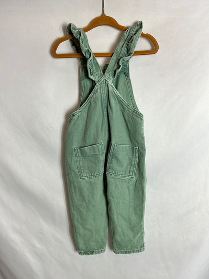 ZARA. Peto verde tejido denim. T 12-18 meses