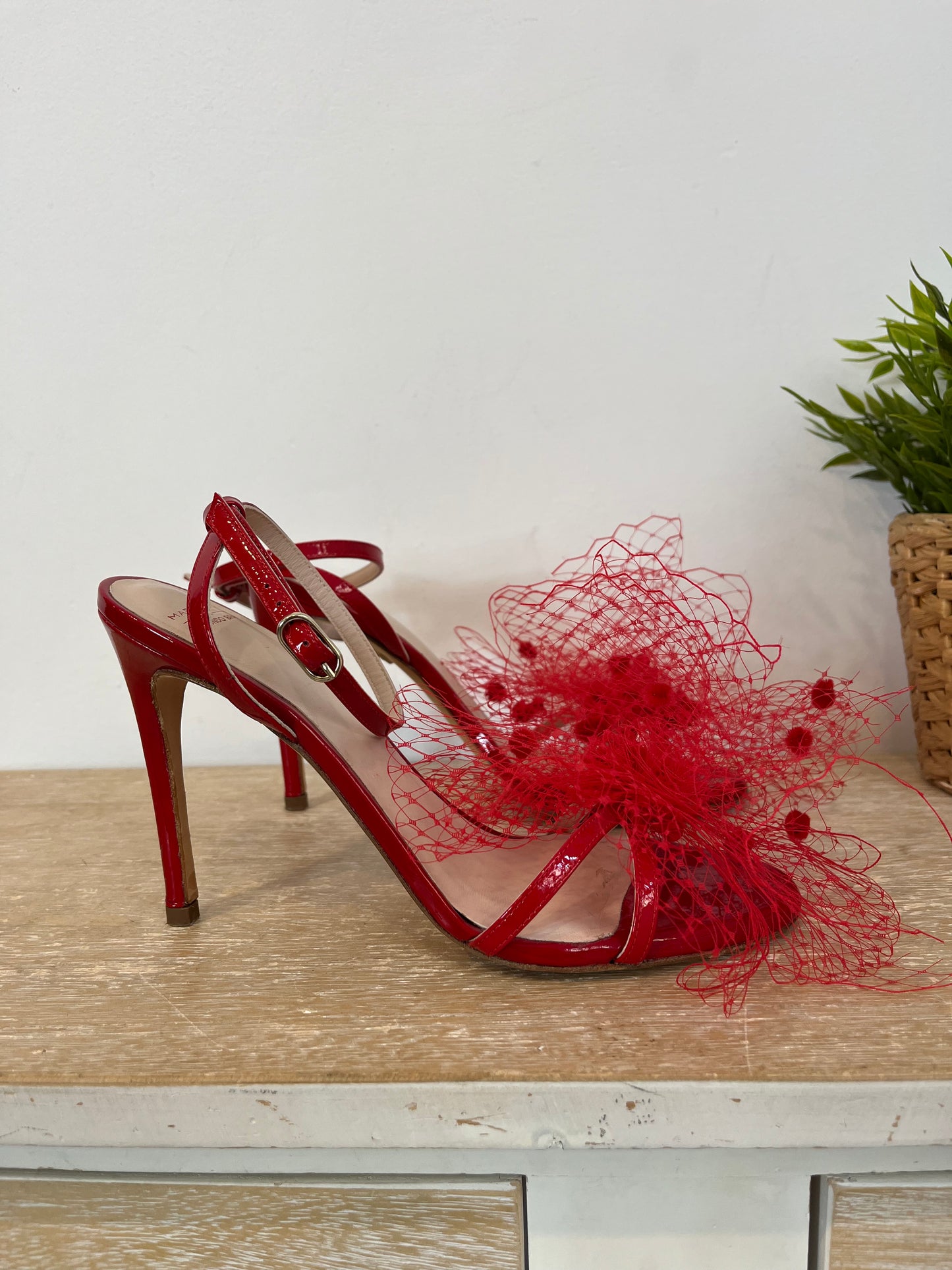 MARTINELLI X REDONDO BRAND. Sandalias rojas rejilla T.40