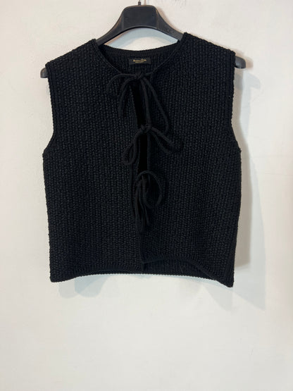 MASSIMO DUTTI. Top/chaleco de punto negro TU(S)