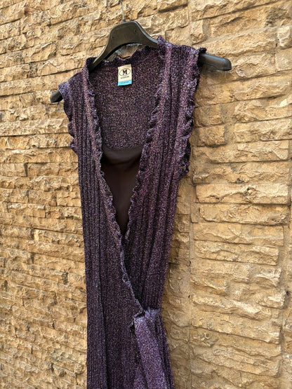 MISSONI. Vestido corto cruzado hilos brillo