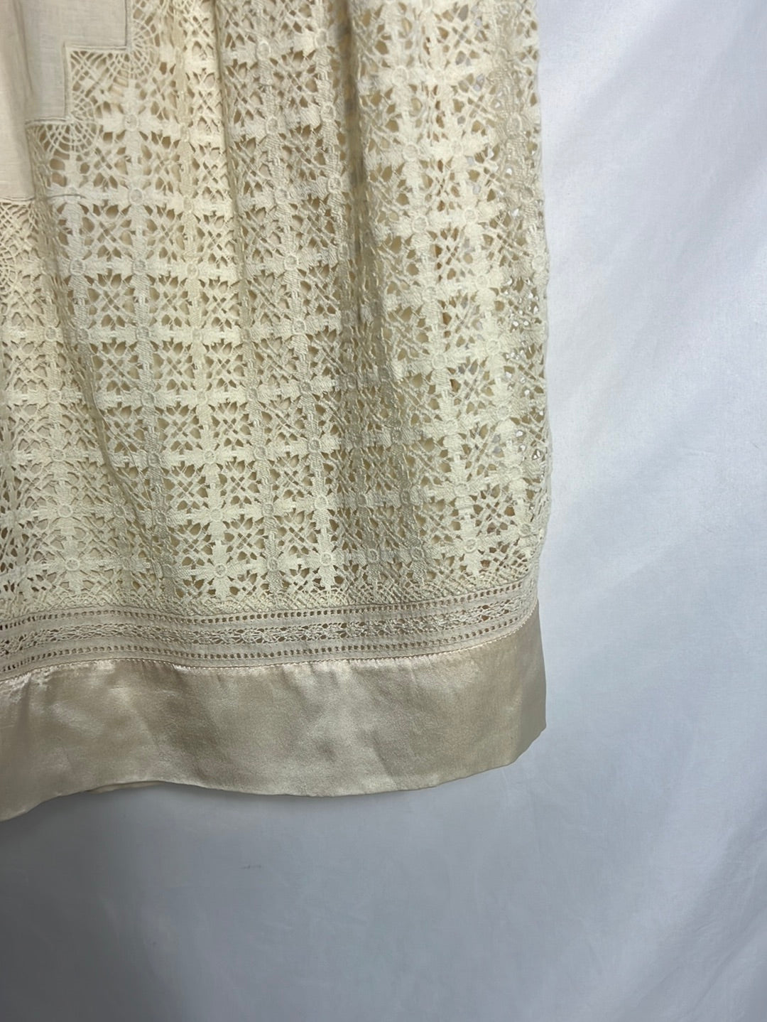 ULLA JOHNSON. Falda midi beige texturas.,T2(M)