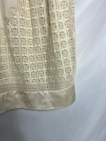 ULLA JOHNSON. Falda midi beige texturas.,T2(M)