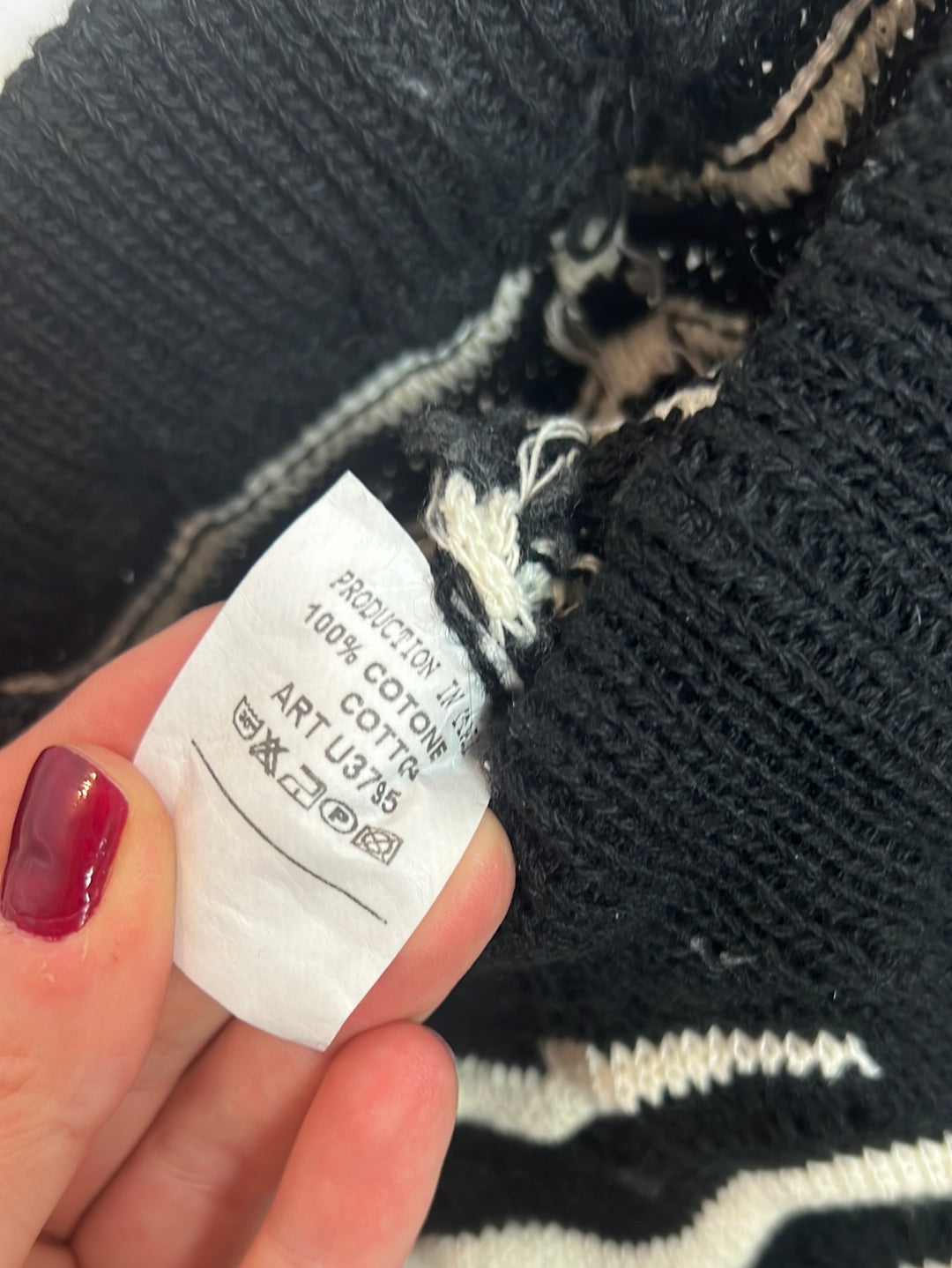 OTRAS. Total look crochet bicolor zig zag. T S/M