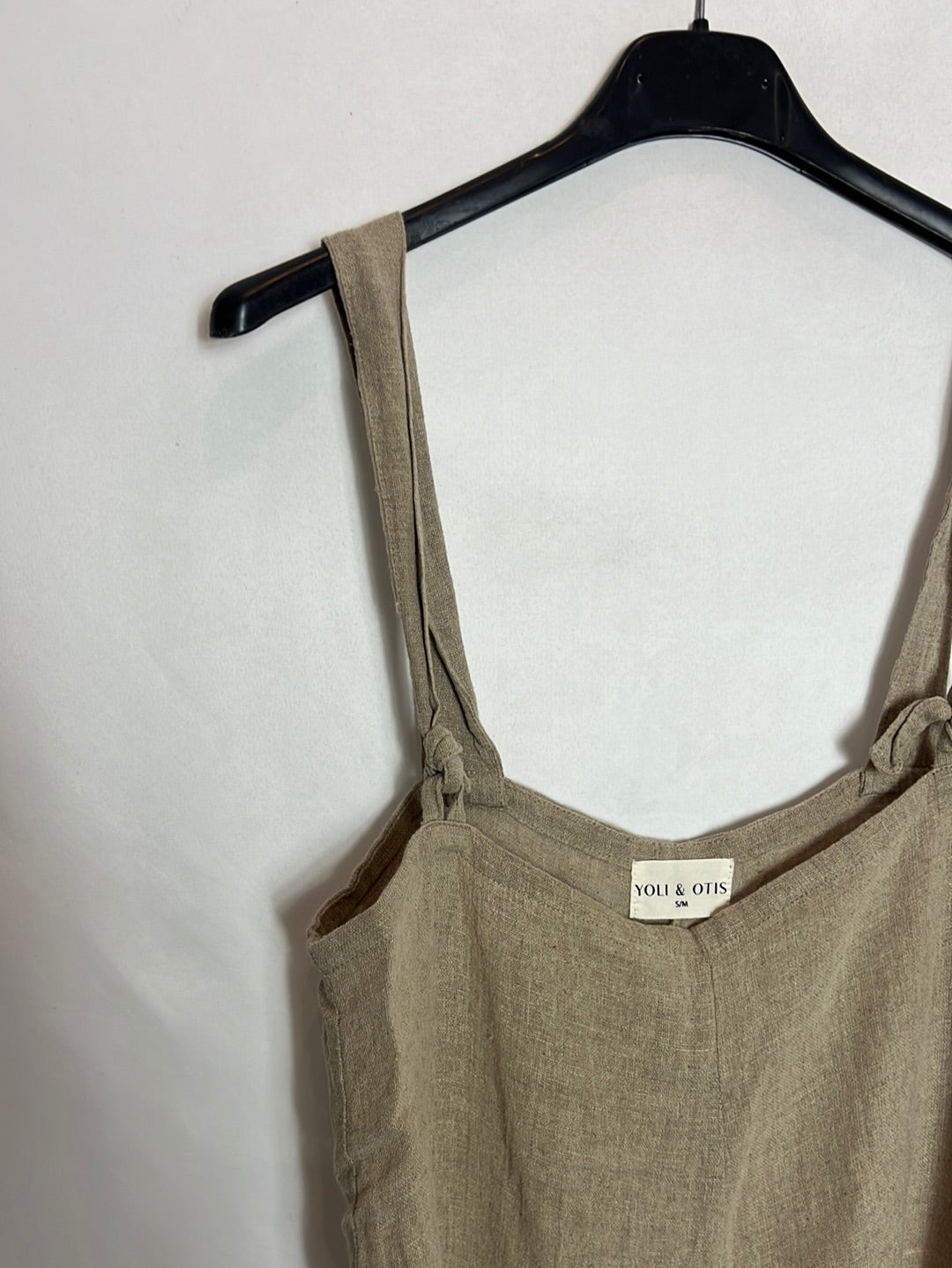 YOLI&amp;OTIS. Short beige linen jumpsuit. TS/M