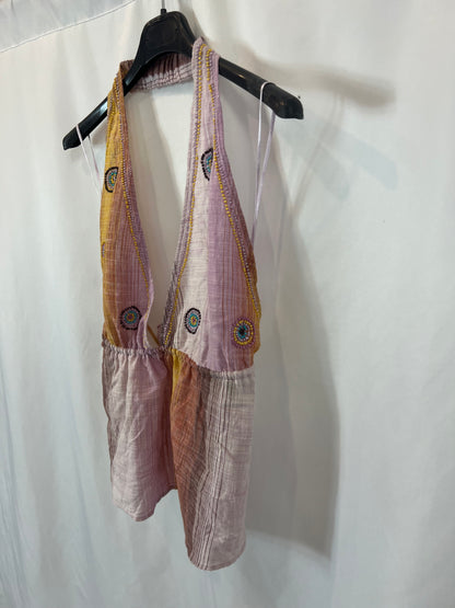 ZARA. Top colores con detalle de abalorios T.s