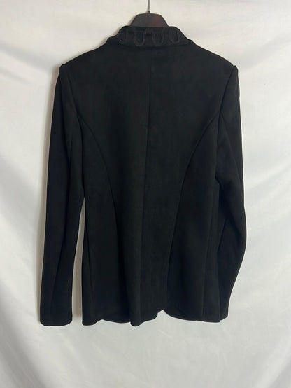 VOYELLES. Black suede jacket. TS